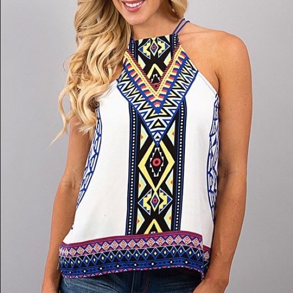 Sweet Wanderer Tops - 1 LG left new  white tank top string straps Aztec